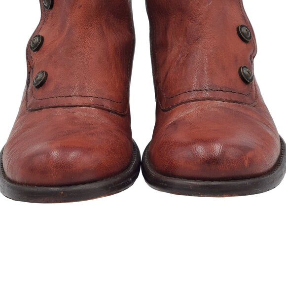 Frye "Phillip" Boot Womens size 5.5 Brown Leather Military Style Zip Ankle Boots - Picture 5 of 13